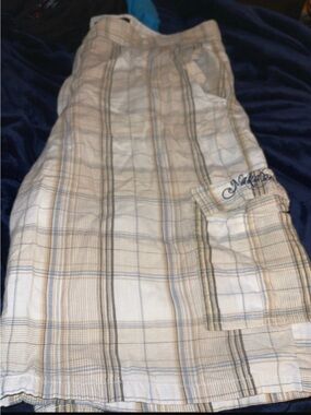 Makaveli Plaid Cargo Shorts with Pockets